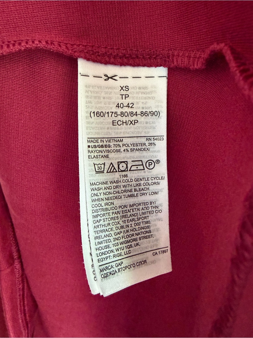 Gap Maternity Burgundy Short Sleeve Nursing Zipper Dress Size XS - Picture 7 of 7